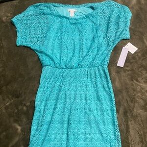 London Times Teal Lace Dress
